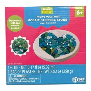 Sunny Crew Make Your Own Mosaic Stepping Stone Kids Fun Art Kit. NEW.